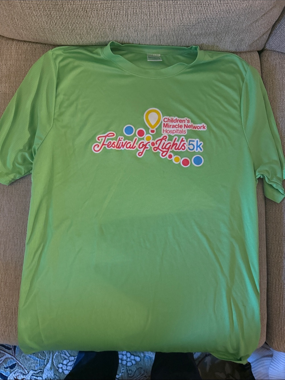 Festival of Lights 5K Short-Sleeve Tee in Bright Green